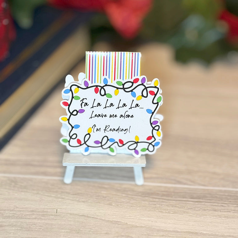 Fa La La La La Leave Me Alone I’m Reading Magnetic Bookmark – Christmas Lights Holiday Page Marker